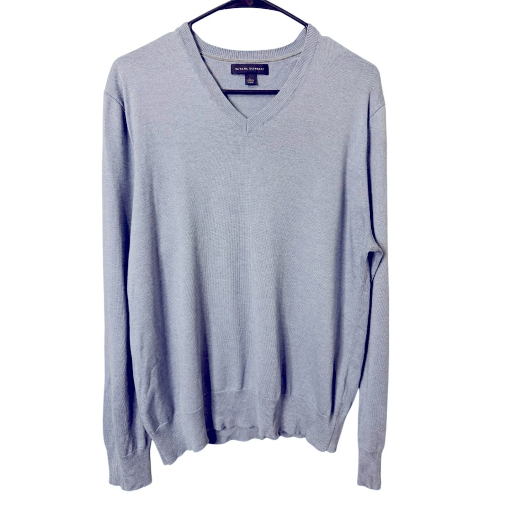 Banana Republic Silk Cashmere Luxury Blend Mens Sweater Sz L